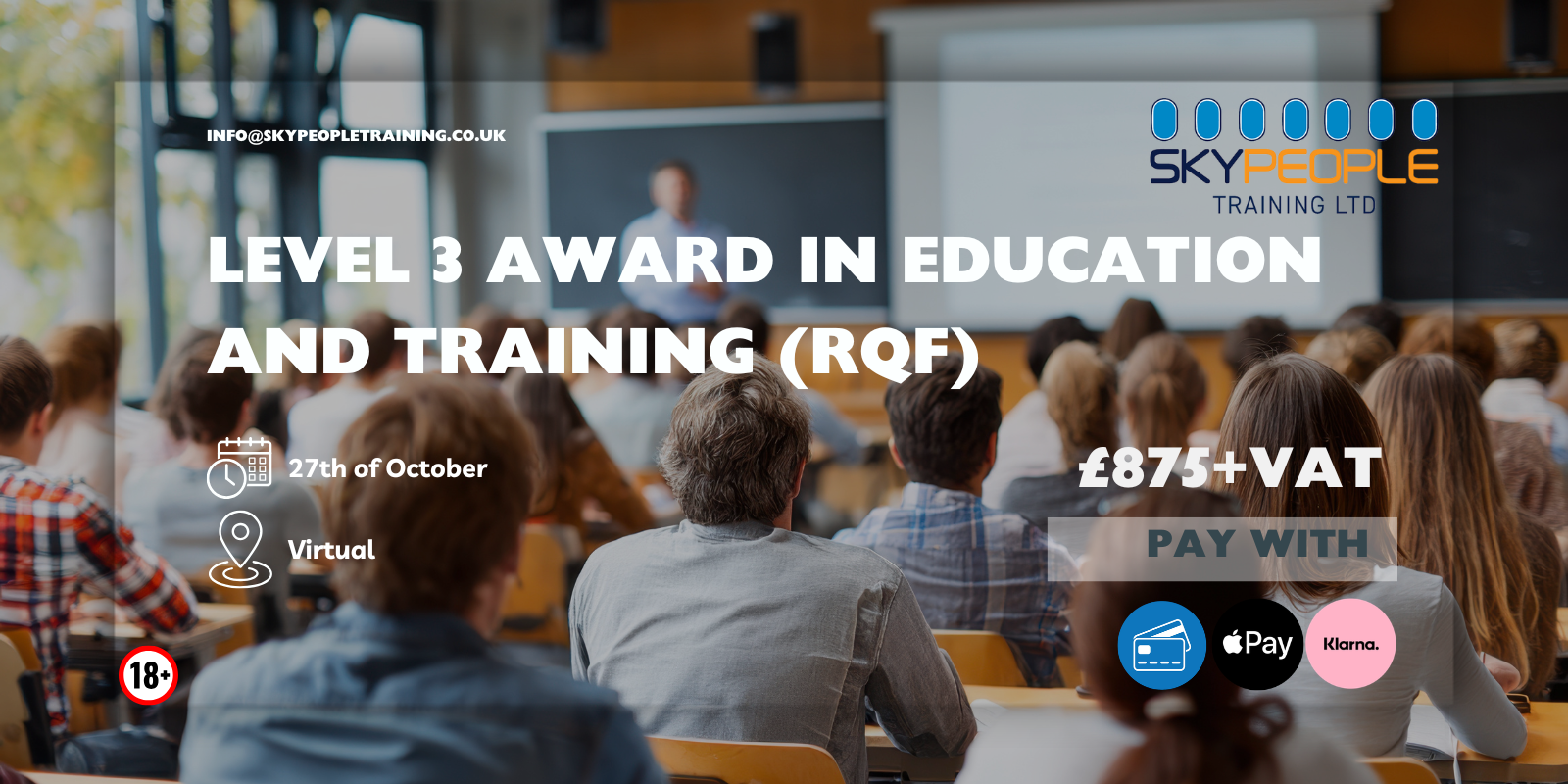 Level 3 Award in Education and Training (RQF)